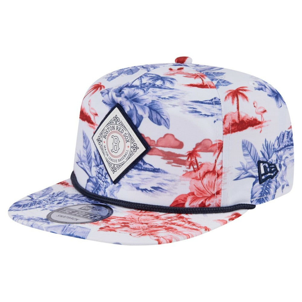 Boston Red Sox New Era Printed Island Golfer Snapback Hat - White - New Era Lifestyle