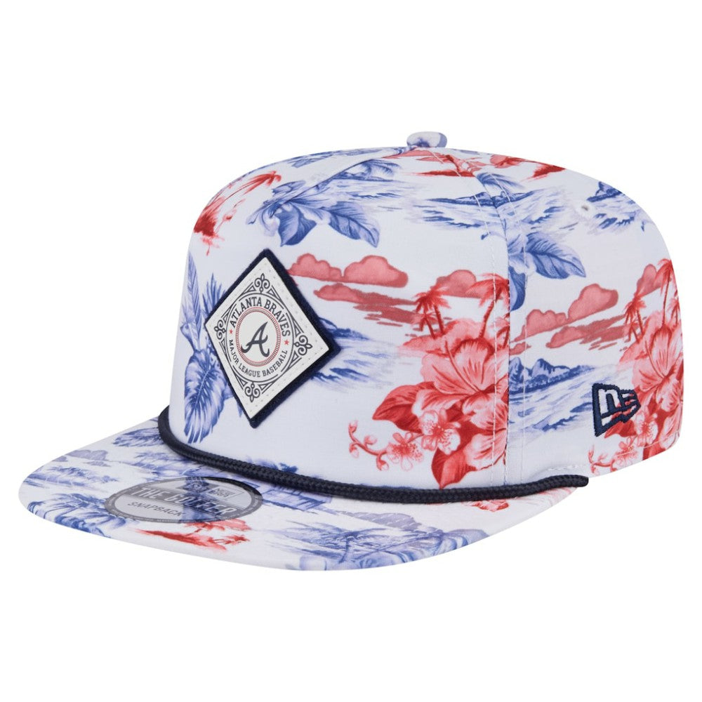 Atlanta Braves New Era Printed Island Golfer Snapback Hat - White - New Era on Sale