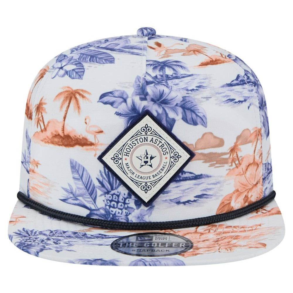 Houston Astros New Era Printed Island Golfer Snapback Hat - White - New Era on Sale