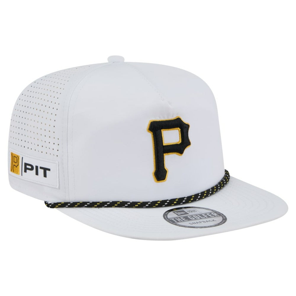 Pittsburgh Pirates New Era Perforated Golfer Snapback Hat - White - New Era Sale