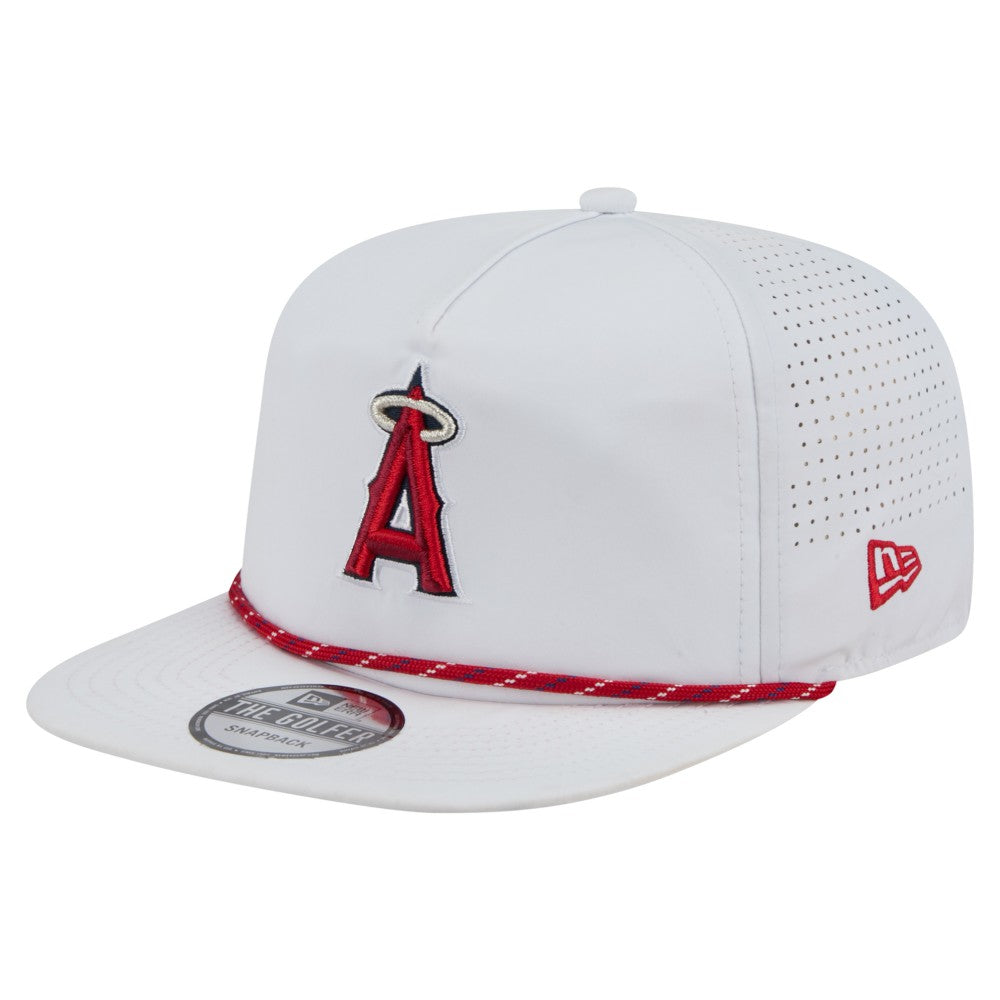 Los Angeles Angels New Era Perforated Golfer Snapback Hat - White - New Era Lifestyle