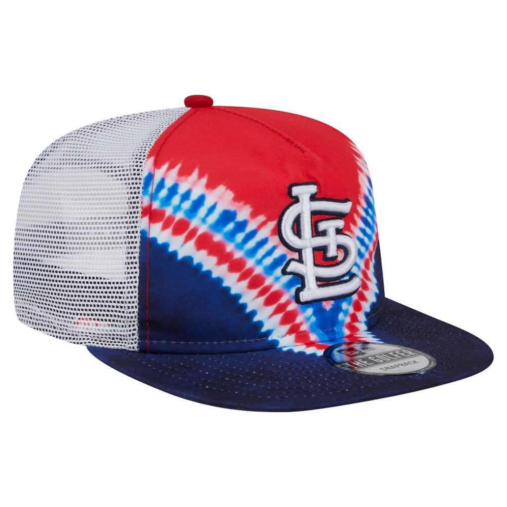 St. Louis Cardinals New Era Tie-Dye Golfer Trucker Adjustable Hat - New Era Sale