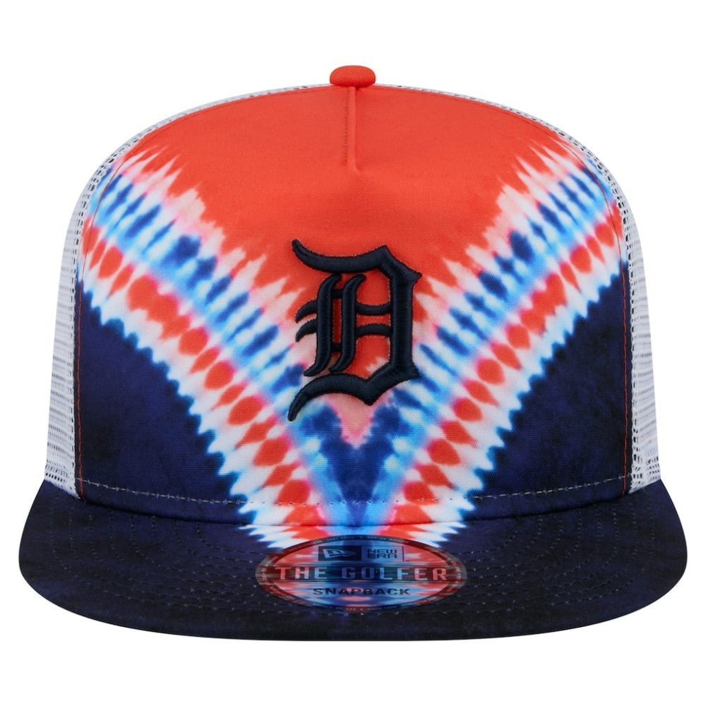 Detroit Tigers New Era Tie-Dye Golfer Trucker Adjustable Hat - New Era Sale