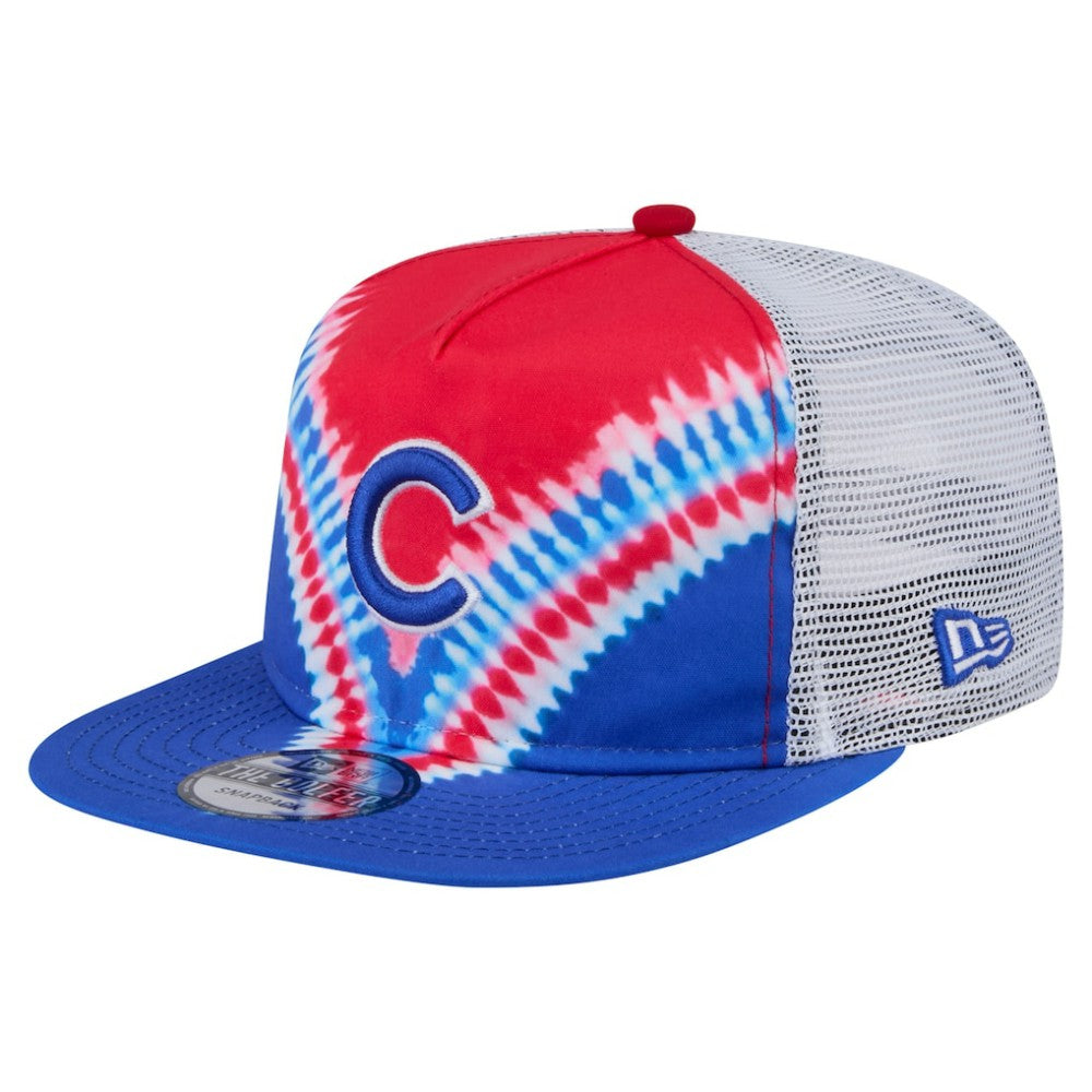 Chicago Cubs New Era Tie-Dye Golfer Trucker Adjustable Hat - New Era on Sale