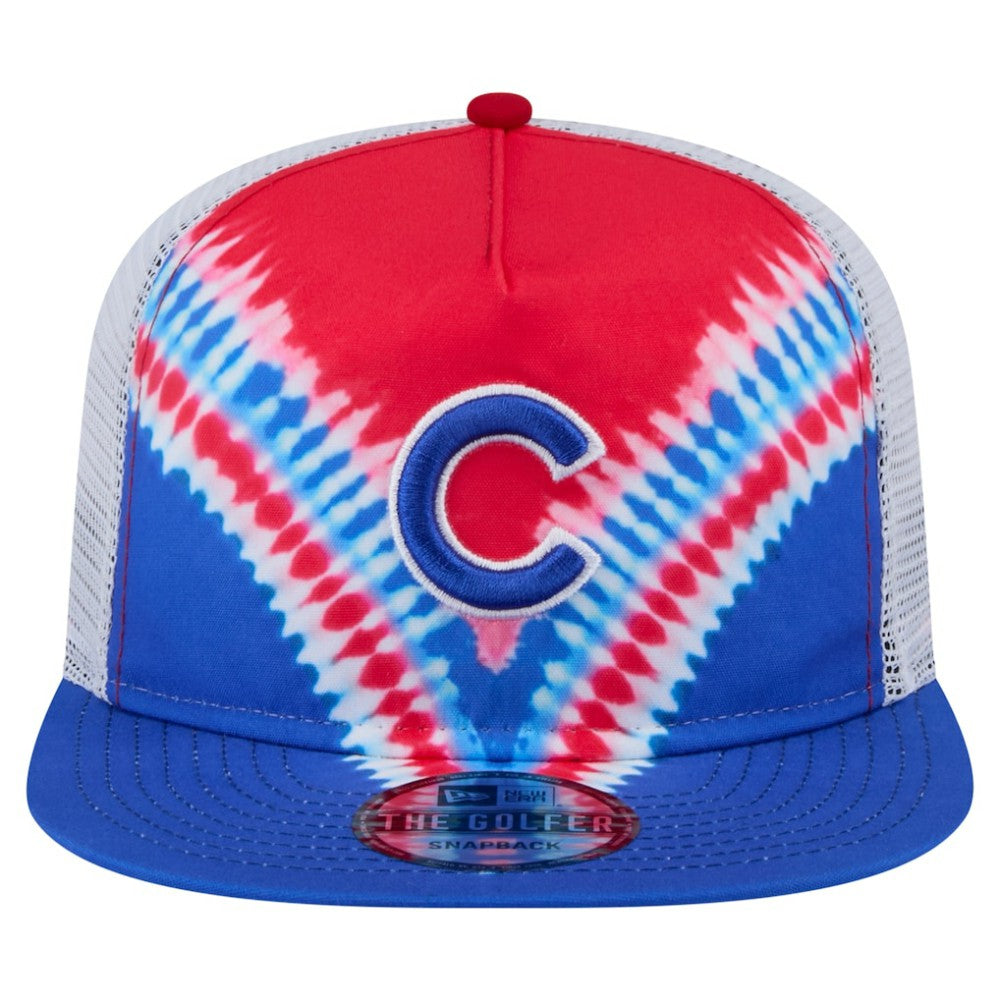 Chicago Cubs New Era Tie-Dye Golfer Trucker Adjustable Hat - New Era on Sale