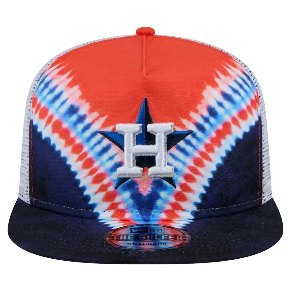 Houston Astros New Era Tie-Dye Golfer Trucker Adjustable Hat - New Era Discount