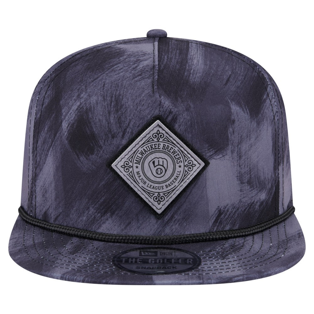 Milwaukee Brewers New Era Printed Golfer Snapback Hat - Navy - New Era Sale