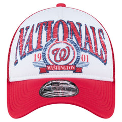 Washington Nationals New Era Distressed 9FORTY A-Frame Adjustable Trucker Hat - Red - New Era Discount