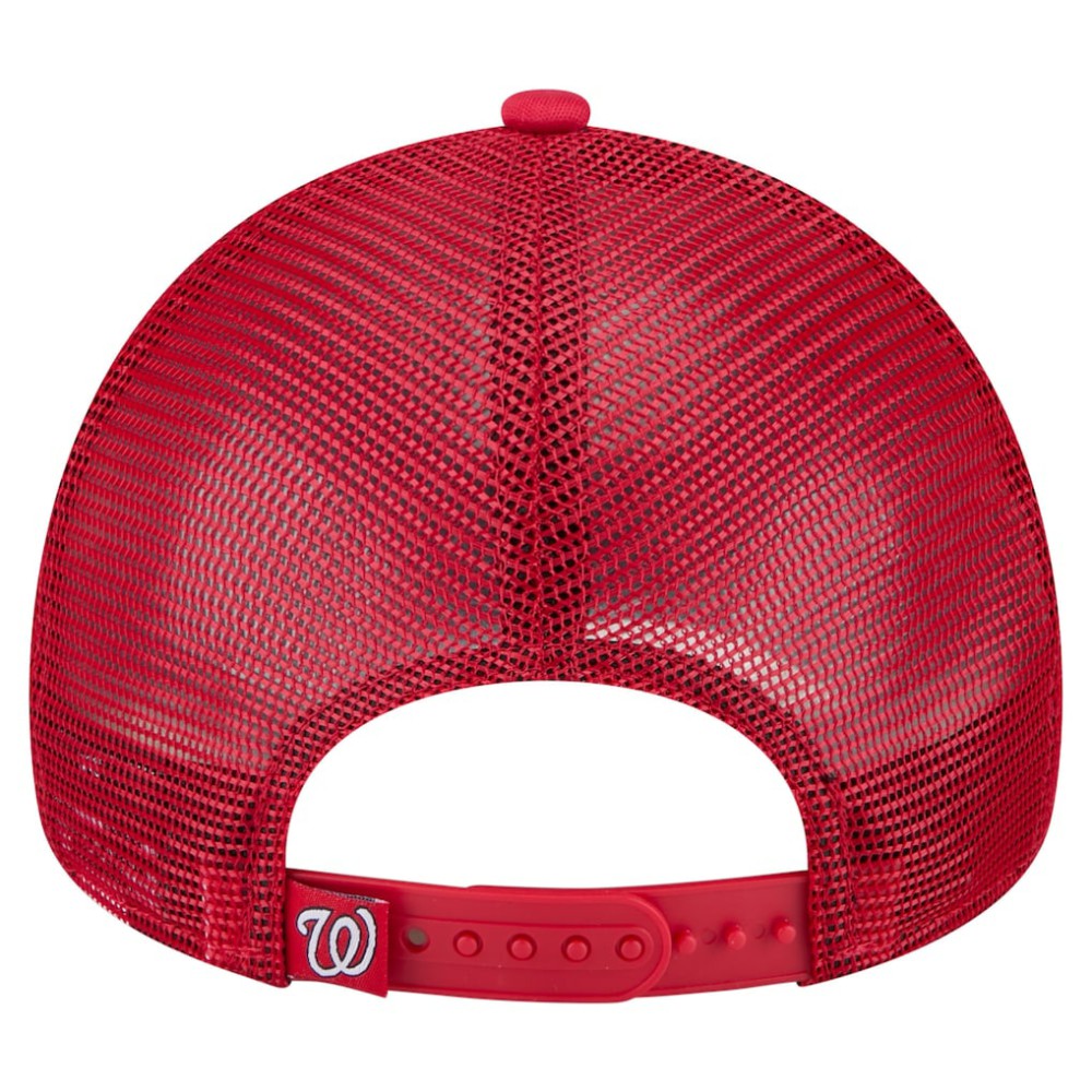 Washington Nationals New Era Distressed 9FORTY A-Frame Adjustable Trucker Hat - Red - New Era Discount