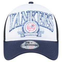 New York Yankees New Era Distressed 9FORTY A-Frame Adjustable Trucker Hat - Navy - New Era Online