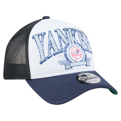 New York Yankees New Era Distressed 9FORTY A-Frame Adjustable Trucker Hat - Navy - New Era Online