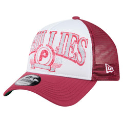 Philadelphia Phillies New Era Distressed 9FORTY A-Frame Adjustable Trucker Hat - Red - New Era Discount