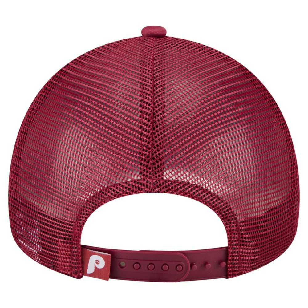 Philadelphia Phillies New Era Distressed 9FORTY A-Frame Adjustable Trucker Hat - Red - New Era Discount