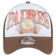 San Diego Padres New Era Distressed 9FORTY A-Frame Adjustable Trucker Hat - Brown - New Era Sale