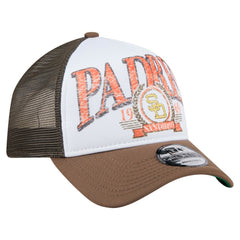 San Diego Padres New Era Distressed 9FORTY A-Frame Adjustable Trucker Hat - Brown - New Era Sale