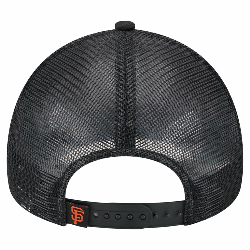 San Francisco Giants New Era Distressed 9FORTY A-Frame Adjustable Trucker Hat - Black - New Era Online