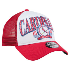 St. Louis Cardinals New Era Distressed 9FORTY A-Frame Adjustable Trucker Hat - White - New Era Online