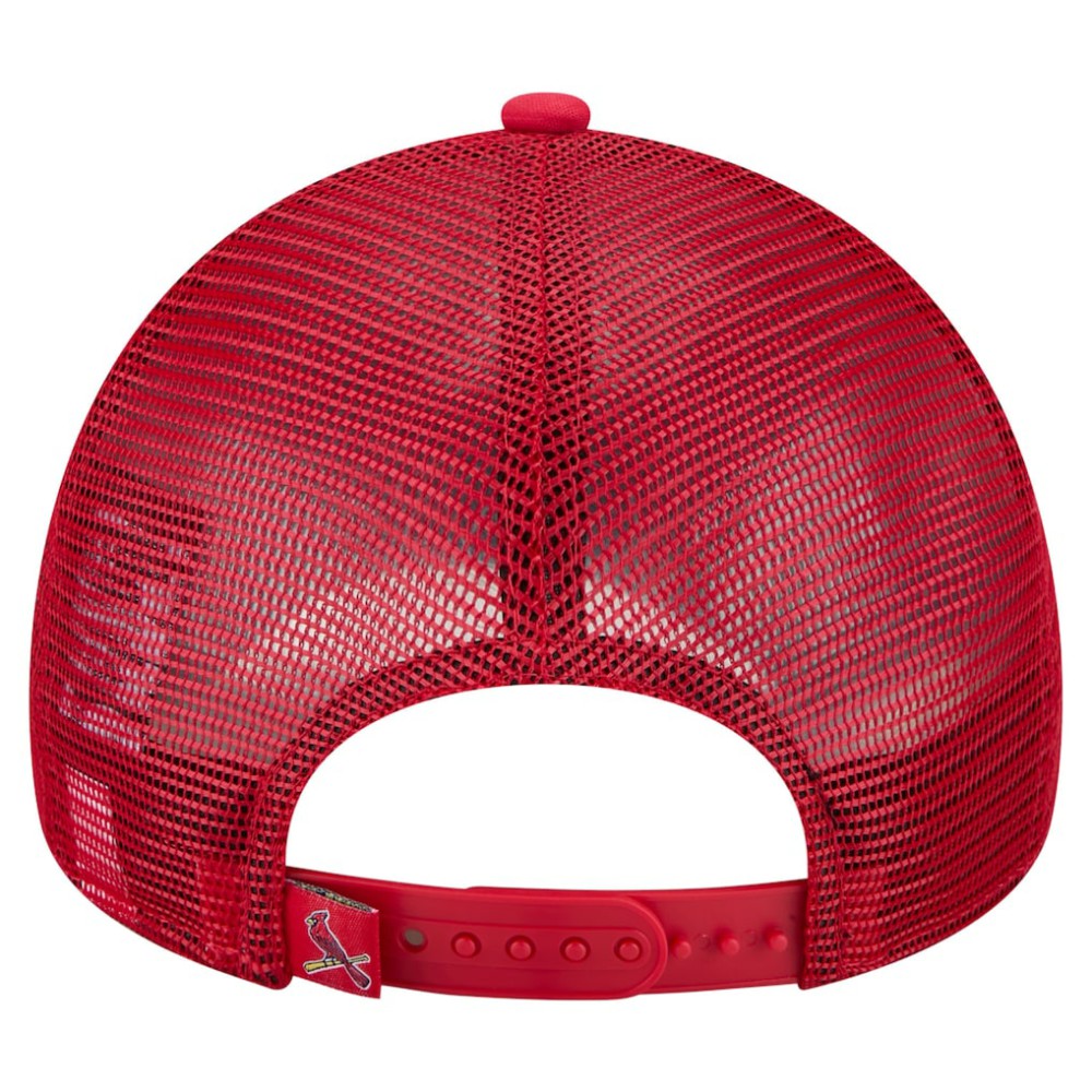 St. Louis Cardinals New Era Distressed 9FORTY A-Frame Adjustable Trucker Hat - White - New Era Online