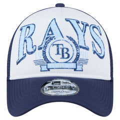 Tampa Bay Rays New Era Distressed 9FORTY A-Frame Adjustable Trucker Hat - Navy - New Era on Sale