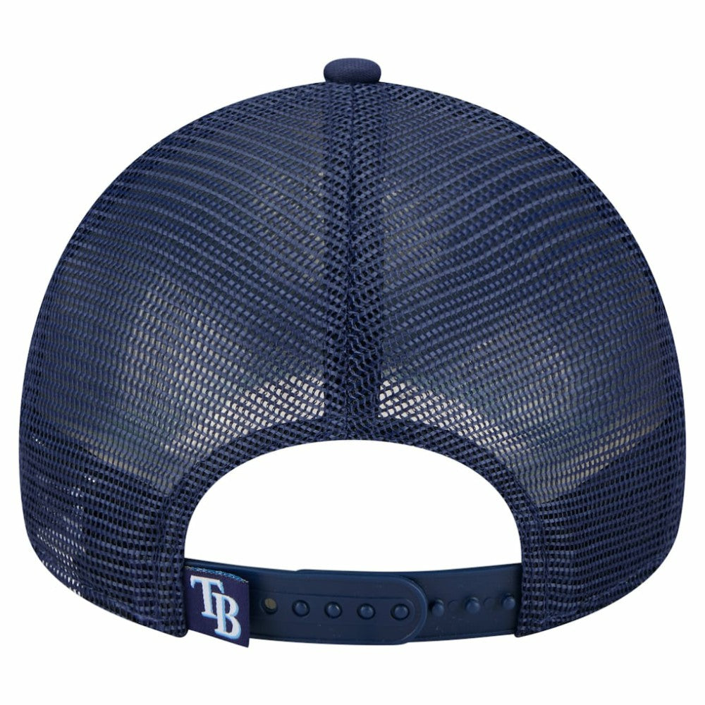 Tampa Bay Rays New Era Distressed 9FORTY A-Frame Adjustable Trucker Hat - Navy - New Era on Sale