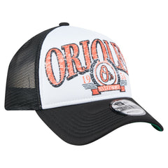 Baltimore Orioles New Era Distressed 9FORTY A-Frame Adjustable Trucker Hat - Black - New Era Online