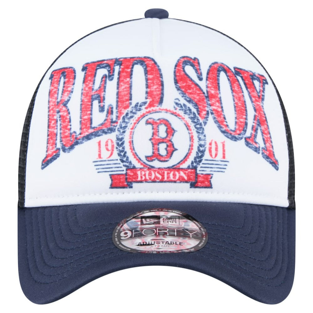 Boston Red Sox New Era Distressed 9FORTY A-Frame Adjustable Trucker Hat - Navy - New Era Online