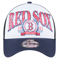 Boston Red Sox New Era Distressed 9FORTY A-Frame Adjustable Trucker Hat - Navy - New Era Online