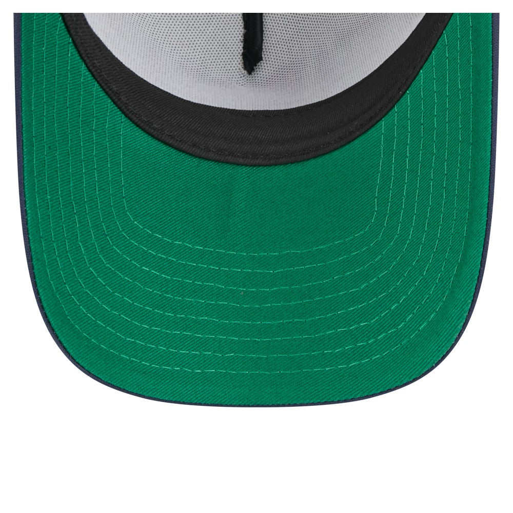 Cleveland Guardians New Era Distressed 9FORTY A-Frame Adjustable Trucker Hat - White/Navy - New Era Discount