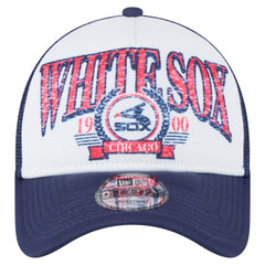 Chicago White Sox New Era Distressed 9FORTY A-Frame Adjustable Trucker Hat - White - New Era Discount