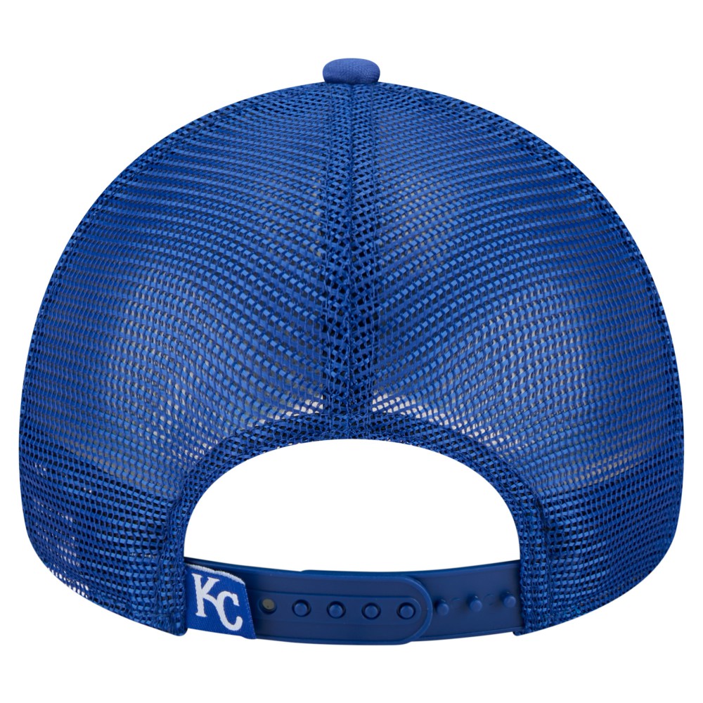 Kansas City Royals New Era Distressed 9FORTY A-Frame Adjustable Trucker Hat - Royal - New Era Online