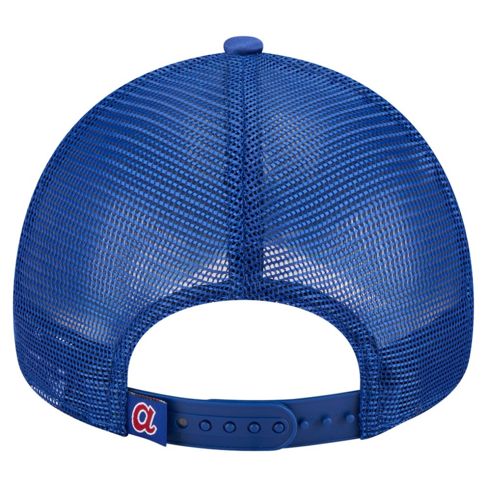 Atlanta Braves New Era Trucker A-Frame 9FORTY Adjustable Hat - White/Royal - New Era on Sale