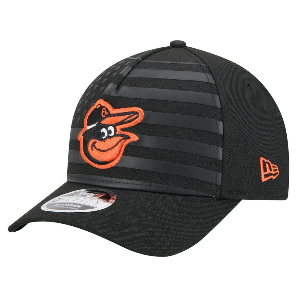 Baltimore Orioles New Era American Flag 9FORTY M-Crown A-Frame Adjustable Hat - Black - New Era Sale