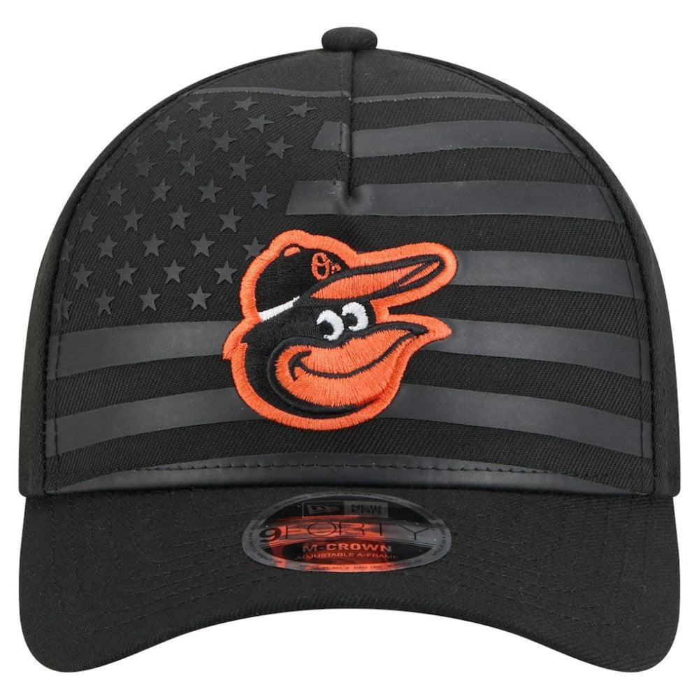 Baltimore Orioles New Era American Flag 9FORTY M-Crown A-Frame Adjustable Hat - Black - New Era Sale