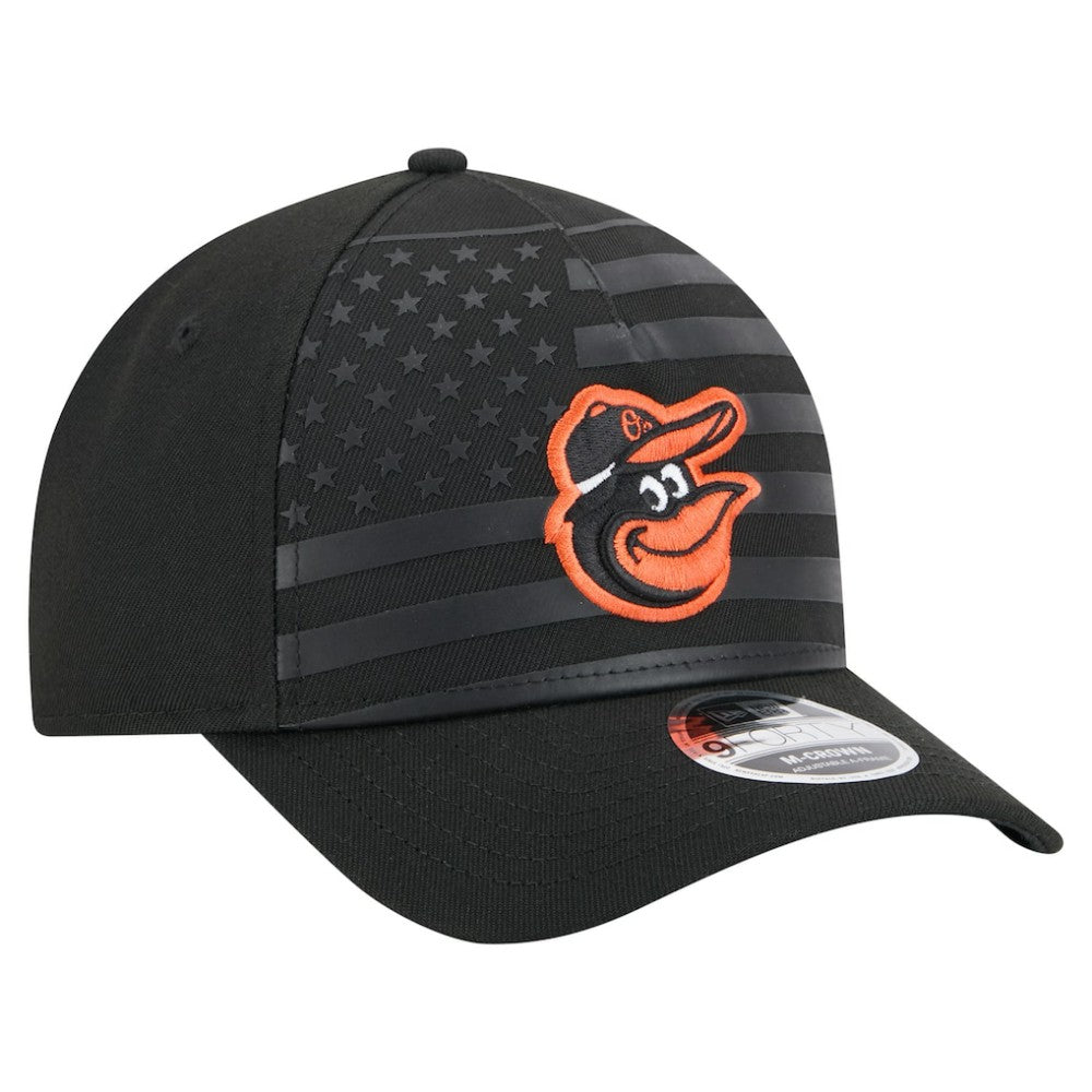 Baltimore Orioles New Era American Flag 9FORTY M-Crown A-Frame Adjustable Hat - Black - New Era Sale