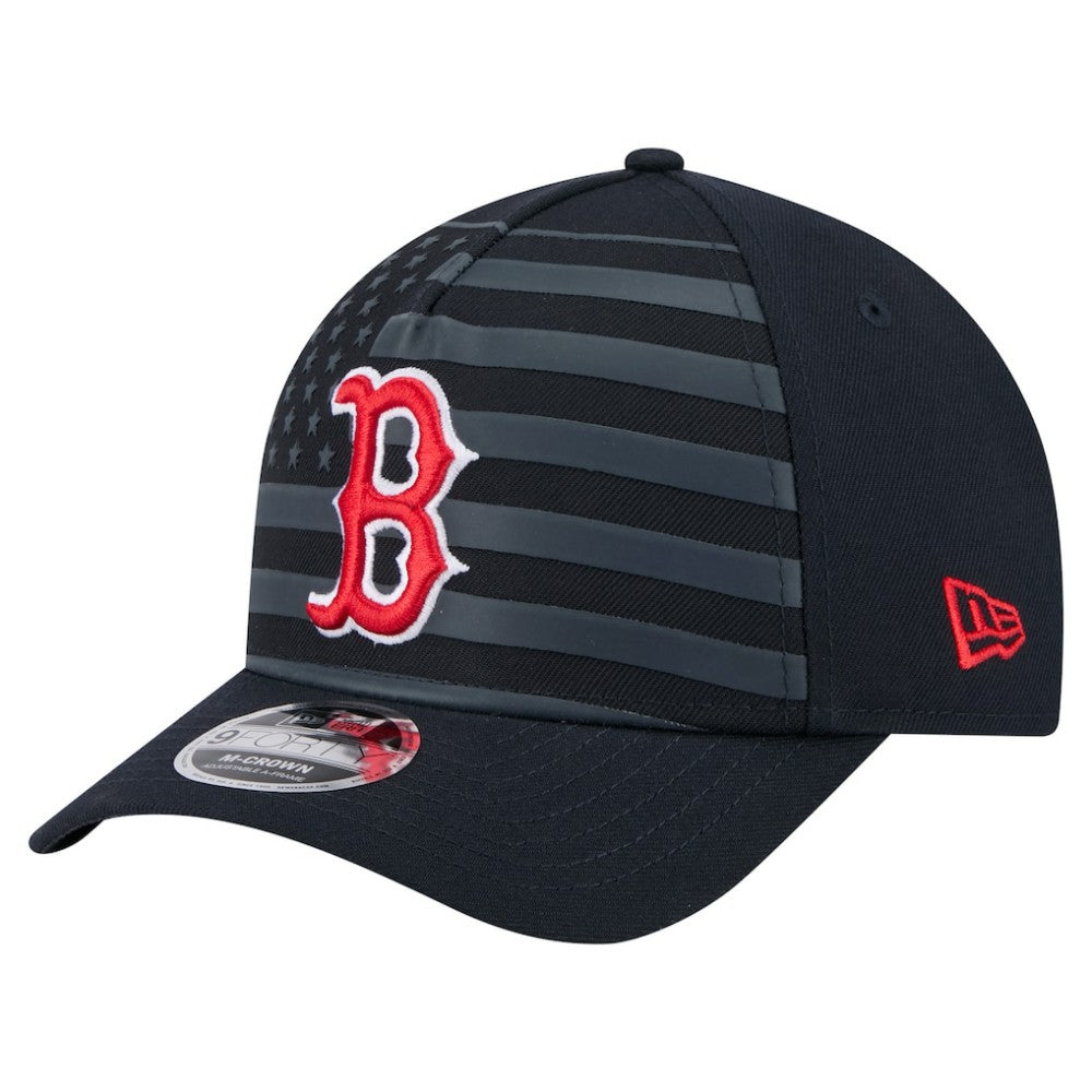 Boston Red Sox New Era American Flag 9FORTY M-Crown A-Frame Adjustable Hat - Navy - New Era Lifestyle