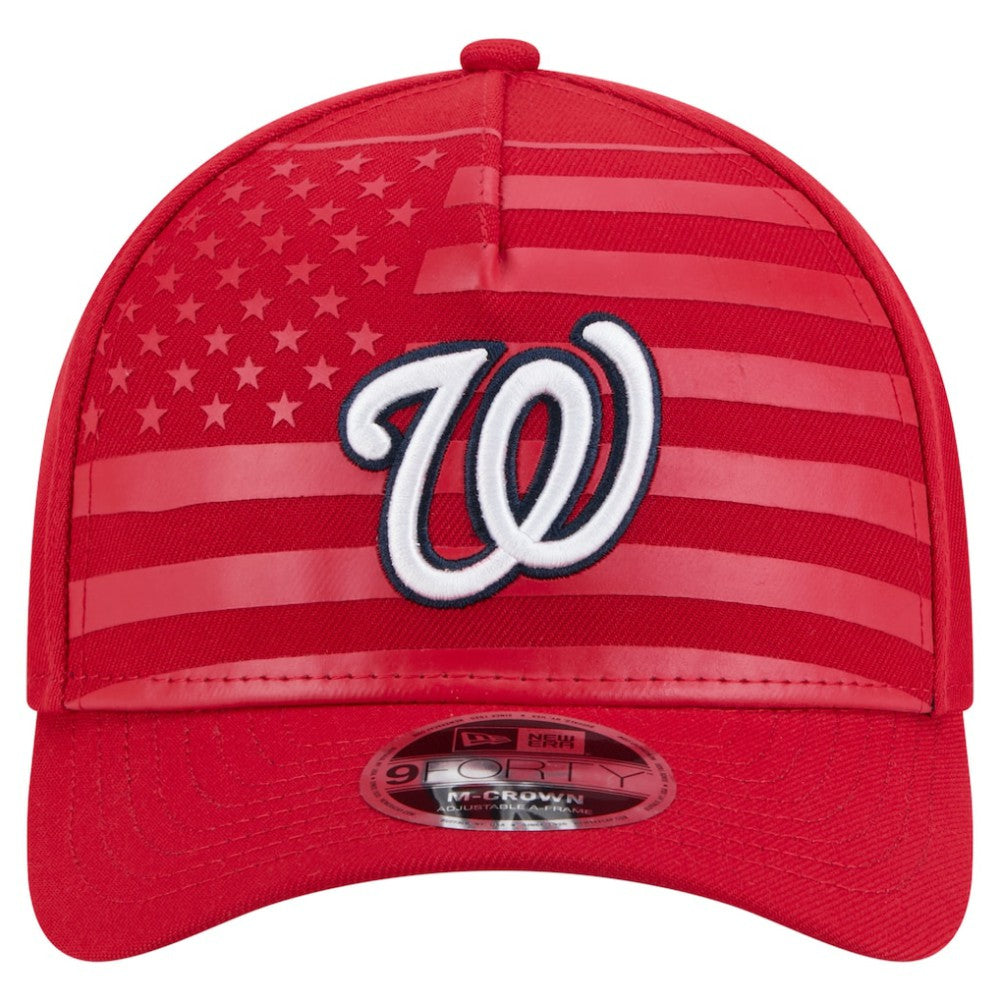 Washington Nationals New Era American Flag 9FORTY M-Crown A-Frame Adjustable Hat - Red - New Era Lifestyle