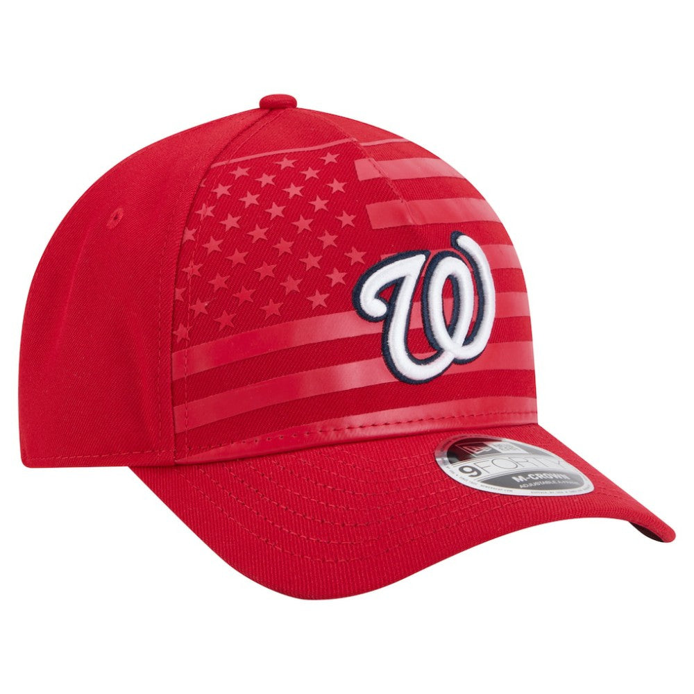 Washington Nationals New Era American Flag 9FORTY M-Crown A-Frame Adjustable Hat - Red - New Era Lifestyle