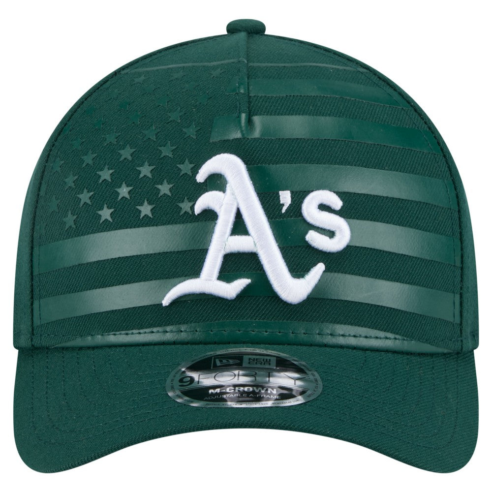 Athletics New Era American Flag 9FORTY M-Crown A-Frame Adjustable Hat - Green - New Era Sale