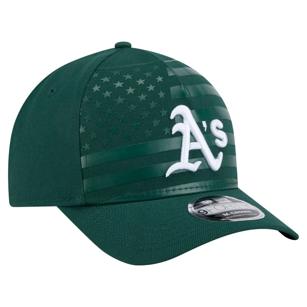 Athletics New Era American Flag 9FORTY M-Crown A-Frame Adjustable Hat - Green - New Era Sale