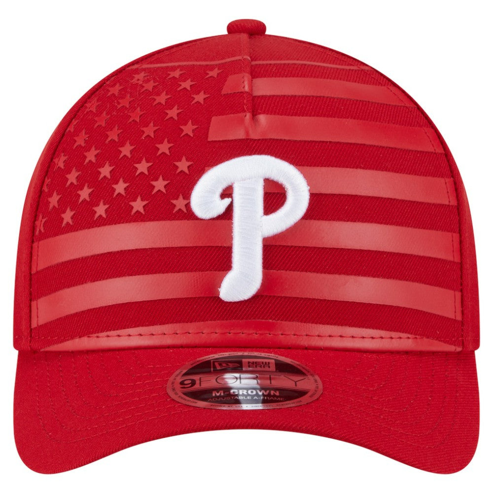 Philadelphia Phillies New Era American Flag 9FORTY M-Crown A-Frame Adjustable Hat - Red - New Era Online