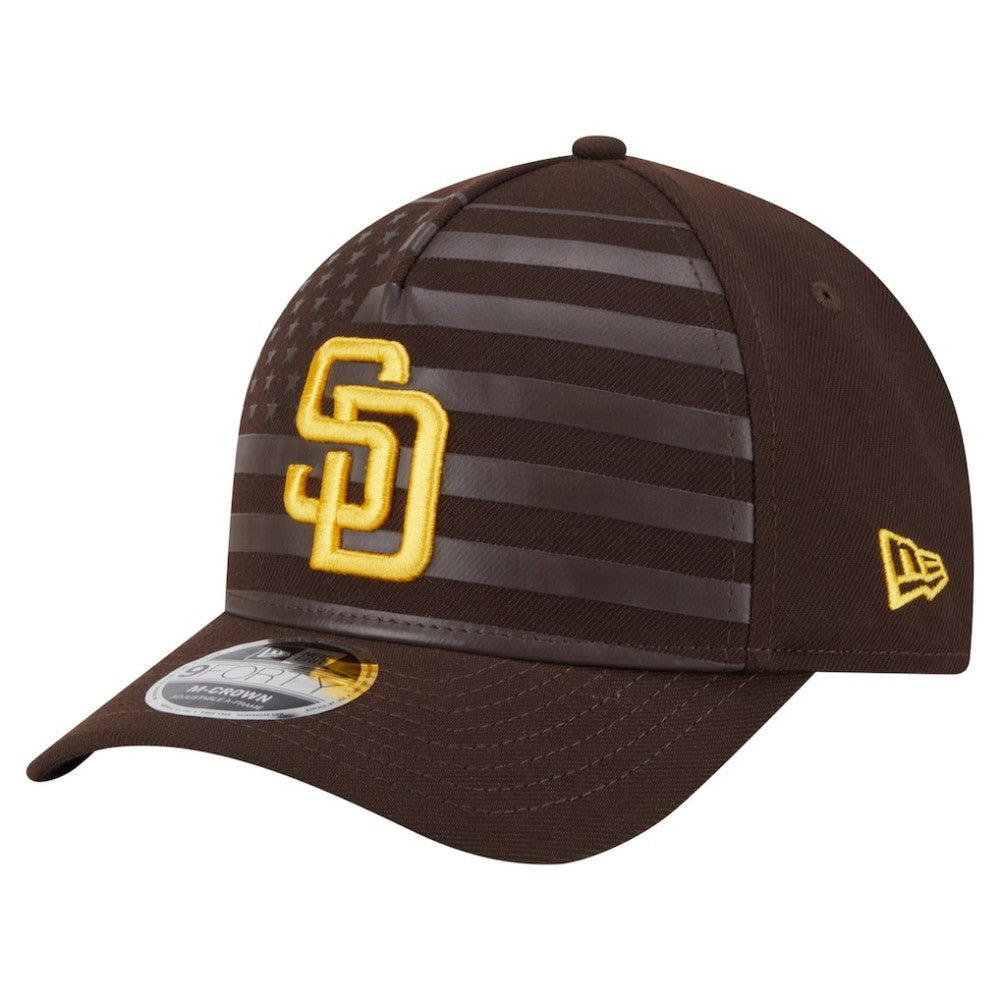 San Diego Padres New Era American Flag 9FORTY M-Crown A-Frame Adjustable Hat - Brown - New Era on Sale