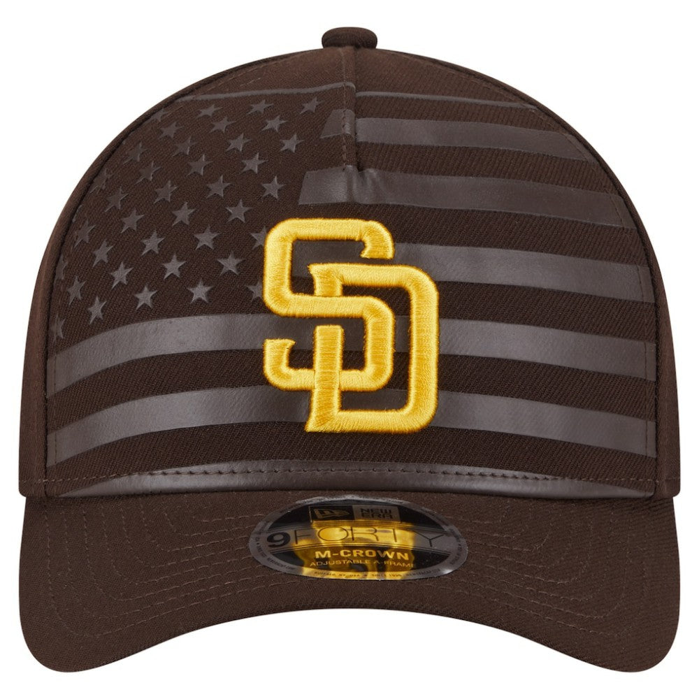 San Diego Padres New Era American Flag 9FORTY M-Crown A-Frame Adjustable Hat - Brown - New Era on Sale