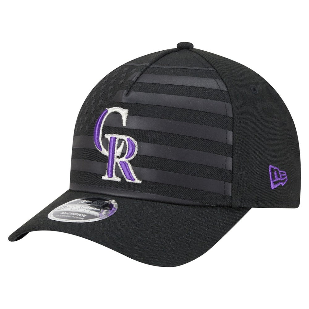Colorado Rockies New Era American Flag 9FORTY M-Crown A-Frame Adjustable Hat - Black - New Era Sale
