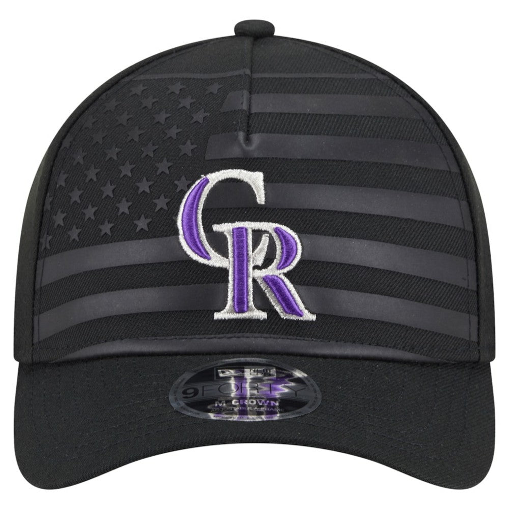 Colorado Rockies New Era American Flag 9FORTY M-Crown A-Frame Adjustable Hat - Black - New Era Sale