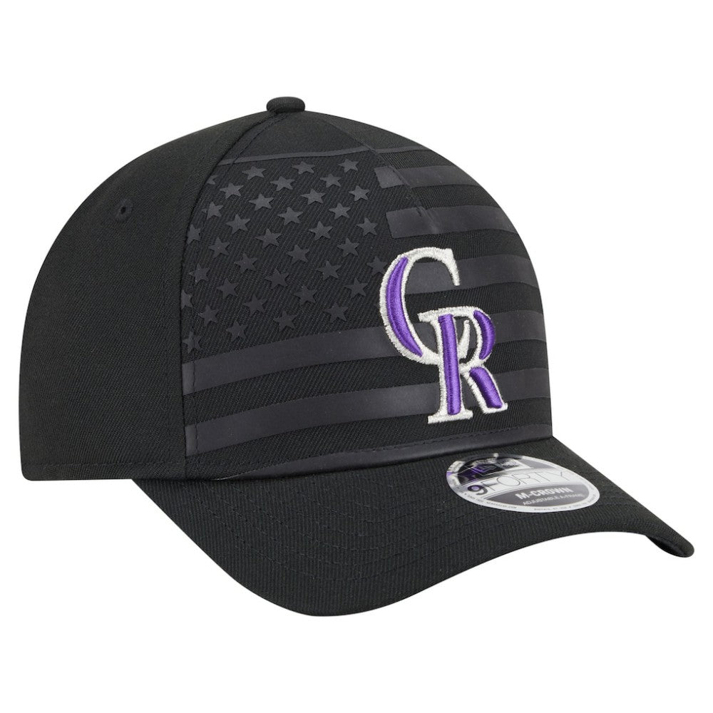 Colorado Rockies New Era American Flag 9FORTY M-Crown A-Frame Adjustable Hat - Black - New Era Sale
