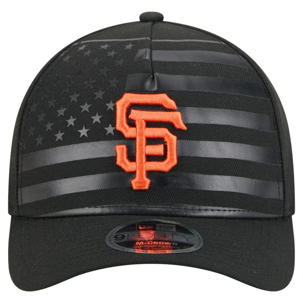 San Francisco Giants New Era American Flag 9FORTY M-Crown A-Frame Adjustable Hat - Black - New Era Online