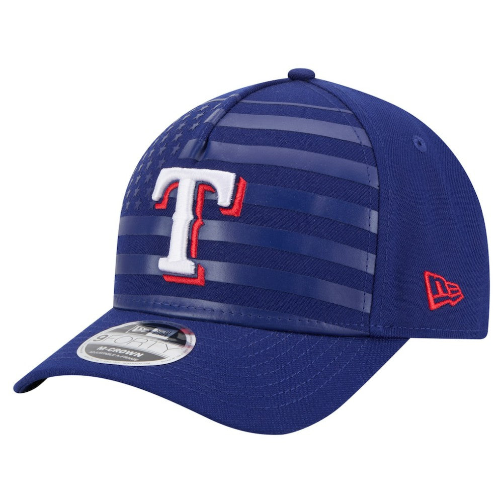 Texas Rangers New Era American Flag 9FORTY M-Crown A-Frame Adjustable Hat - Royal - New Era Online