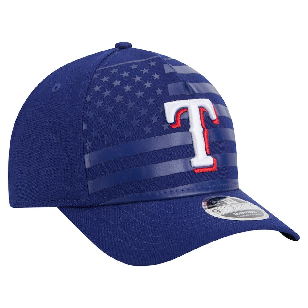 Texas Rangers New Era American Flag 9FORTY M-Crown A-Frame Adjustable Hat - Royal - New Era Online