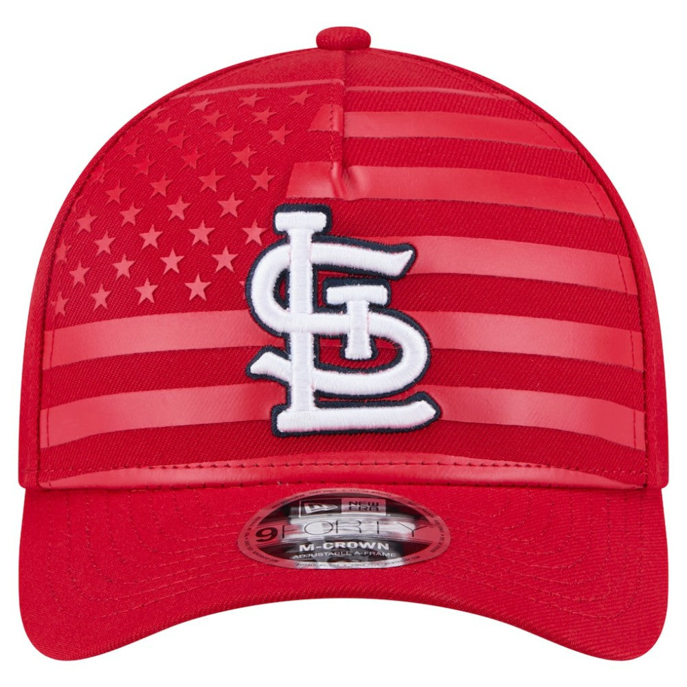 St. Louis Cardinals New Era American Flag 9FORTY M-Crown A-Frame Adjustable Hat - Red - New Era Discount