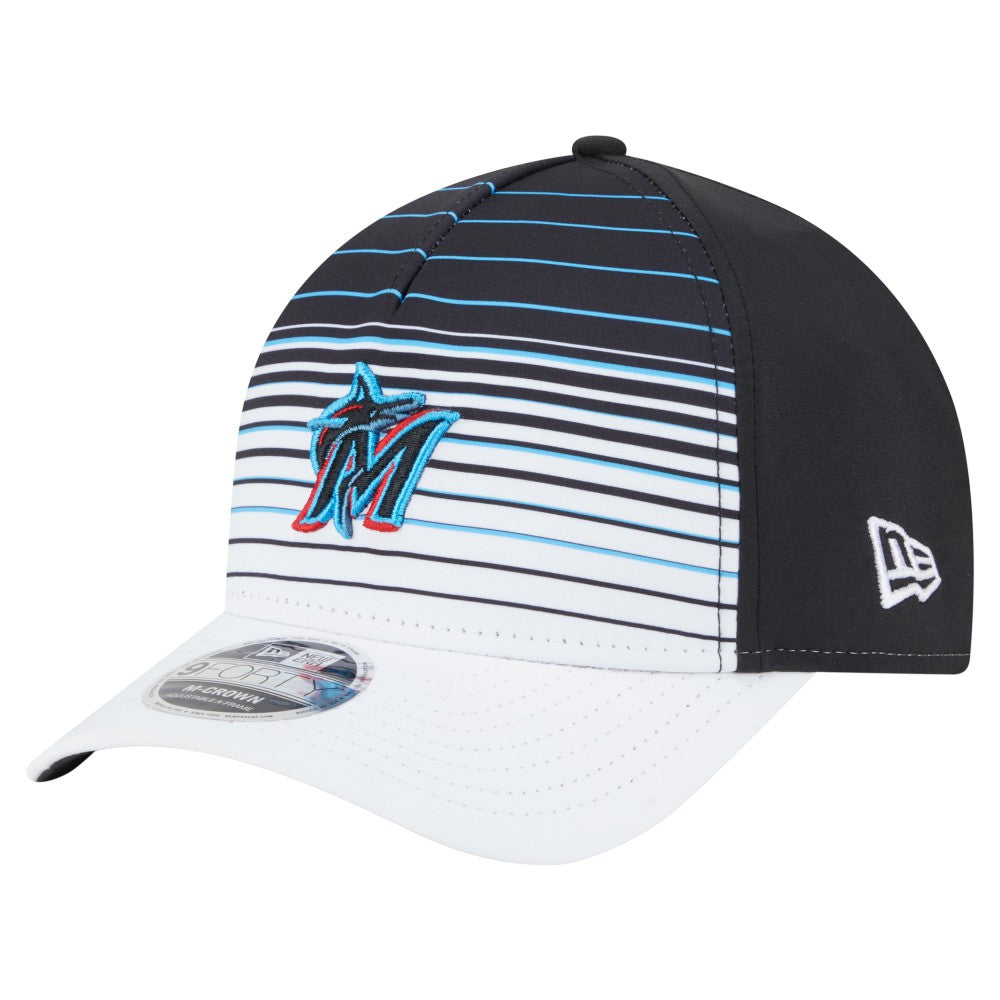 Miami Marlins New Era Gradient 9FORTY M-Crown Adjustable Hat - Black - New Era Sale